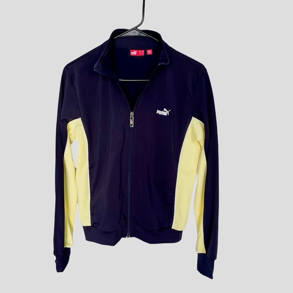 PUMA Contrast Track Men's Jacket - Peacoat Puma Blue Yellow, Size M - Picture 2 of 6